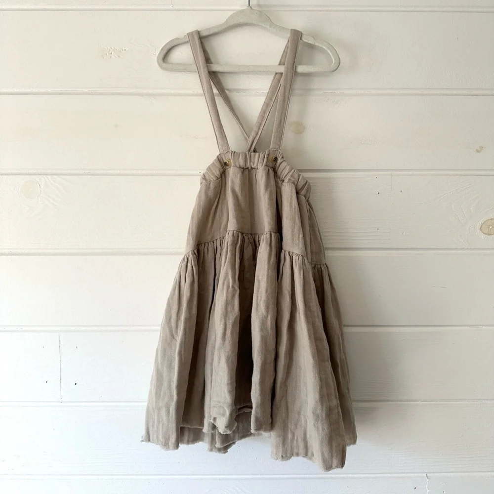 NWT Monbebe Gauzy Cotton Boho Neutral Can Can Wear 2 Ways Skirt Dress in Gray S